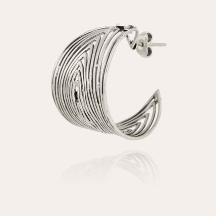 Silver Wave hoop earrings