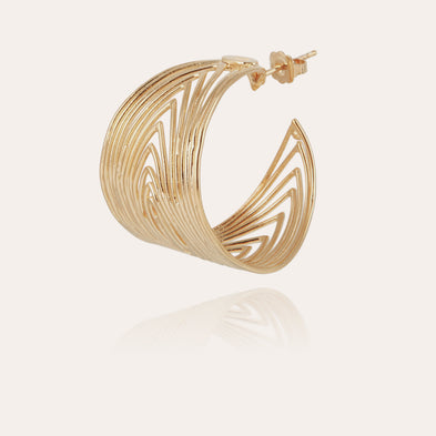 Gold Wave hoop earrings