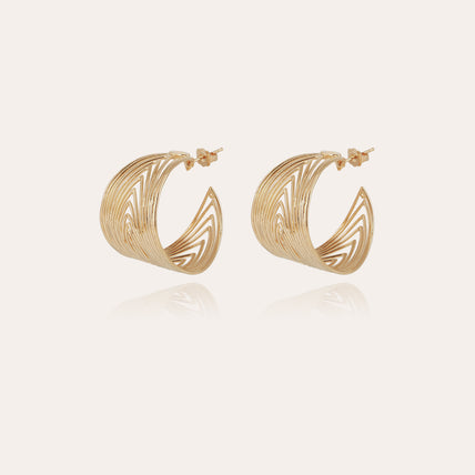 Gold Wave hoop earrings