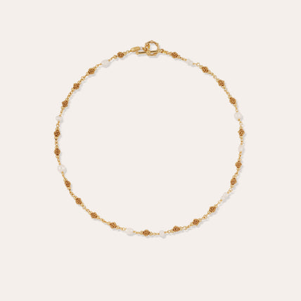 Collier Rosario doré - Nacre blanche