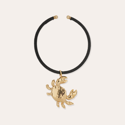 Collier Sari Krabe doré - Cuir