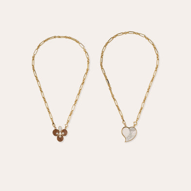 Collier Scapulaire Mirage doré - Bois & Nacre Blanche 