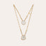 Collier Scapulaire Serti doré - Cristal & Nacre blanche