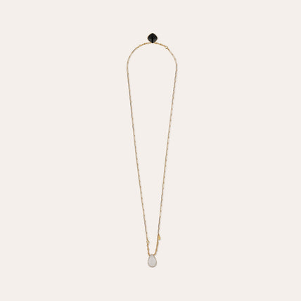 Collar con escapulario con incrustaciones doradas - Ónix negro