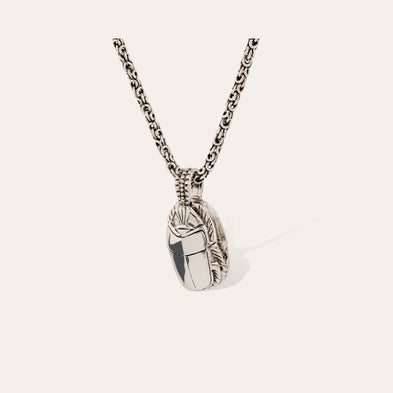 silver-plated Scarab Necklace