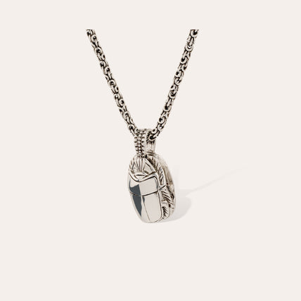 silver-plated Scarab Necklace