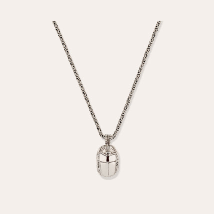 silver-plated Scarab Necklace