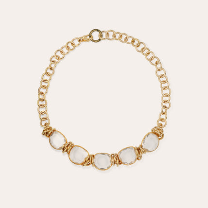 Sirena gold necklace - Crystal