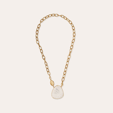 Billy Silia large gold necklace - Rock Crystal