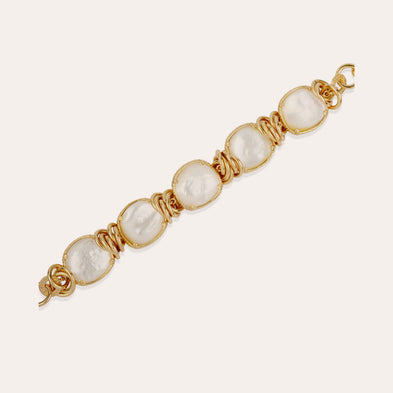 Collier Sirena doré - Nacre blanche