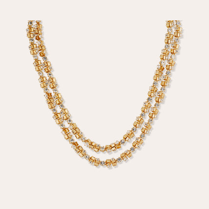 Collier Trévise strass doré