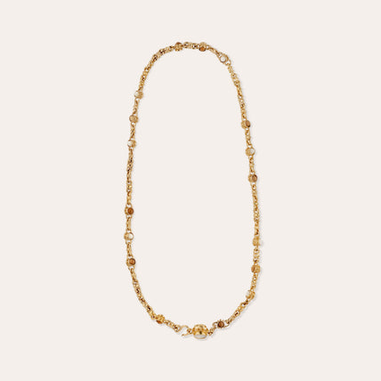 Sautoir Amarante multi doré - Bois & Nacre blanche