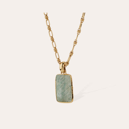 Sautoir Aura doré - Amazonite