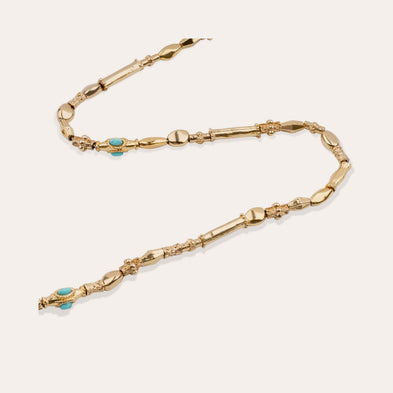 Kali cabochon medium necklace gold-plated - Turquoise Matrix