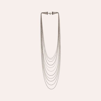 Fine silver-plated Roméo long necklace