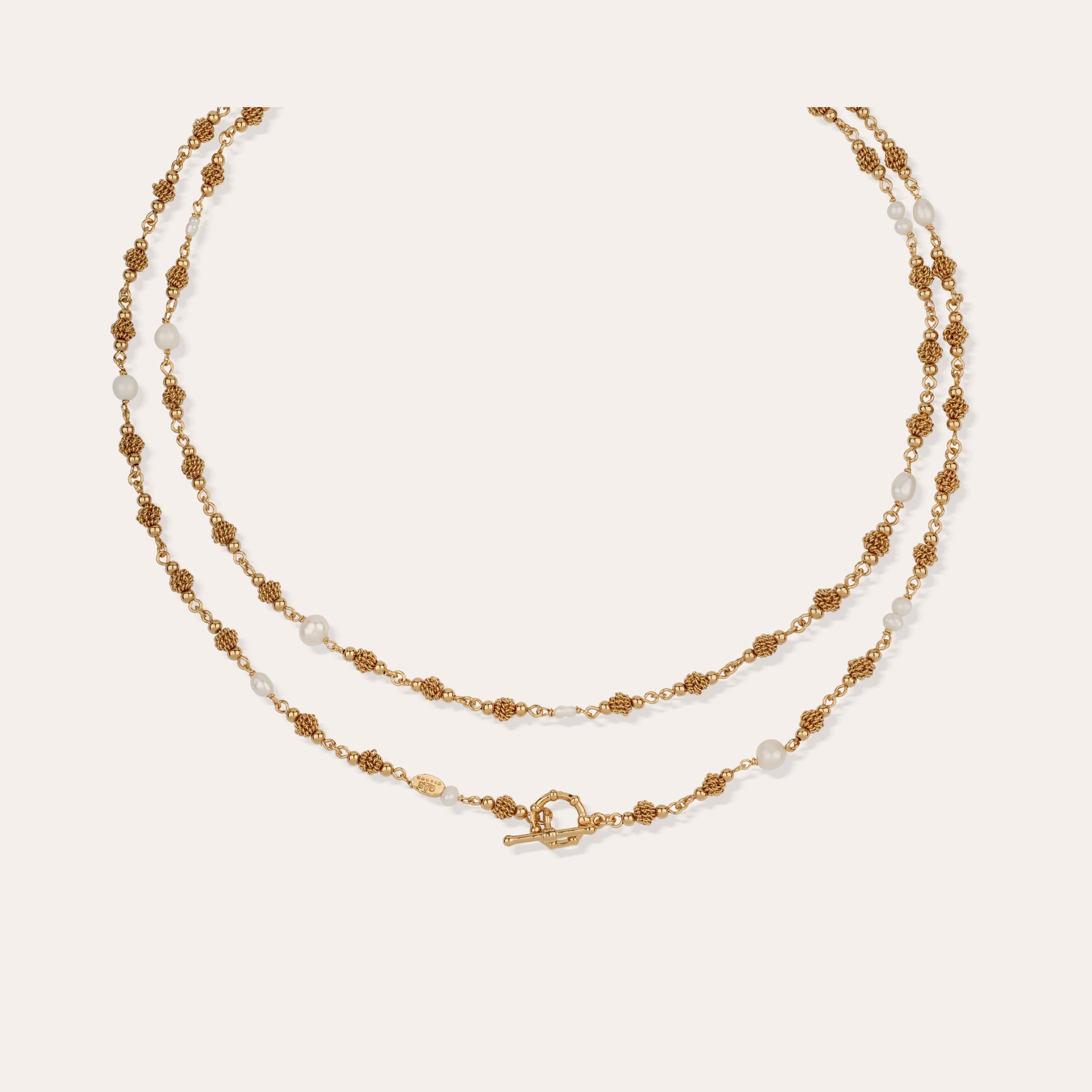 Rosario Long Necklace - White Mother-of-Pearl – Gas Bijoux