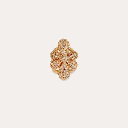 Bague Agapa dorée - Zircone