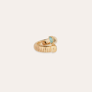 Bague Antigone dorée - Turquoise