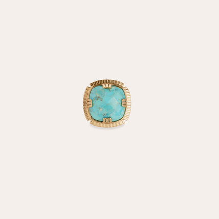 Bague Arty Chevalière dorée - Turquoise