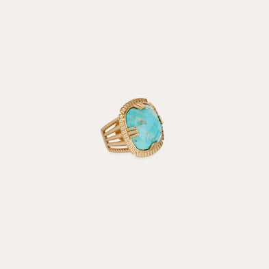 Arty Signet Ring gold-plated - Turquoise