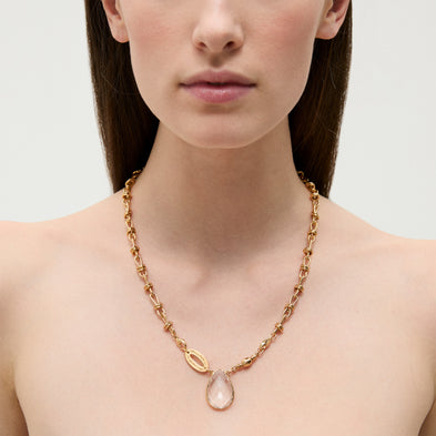 Collier Billy doré - Cristal
