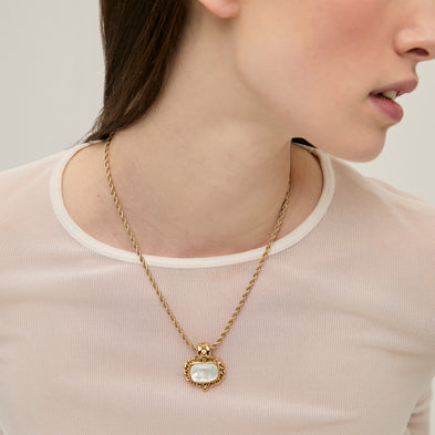 Collier Amarante doré - Nacre Blanche
