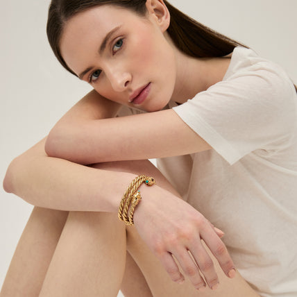 Amarante Gold Bangle - Turquoise  