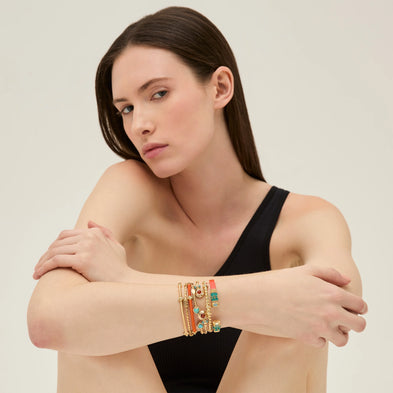 Bracelet Duality Amore doré - Turquoise