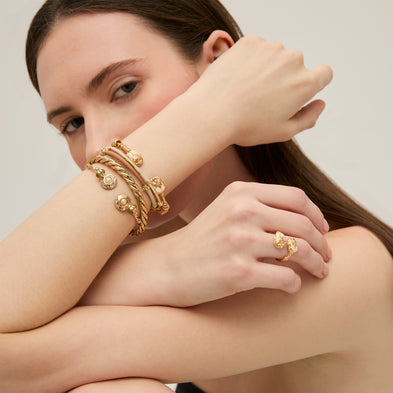 Bague Duality Scaramouche émail dorée 