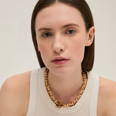 Adrian Gold-Tone Acetate Necklace - Tortoiseshell