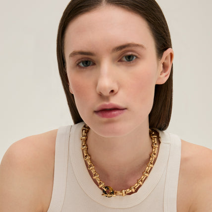 Adrian Gold-Tone Acetate Necklace - Tortoiseshell