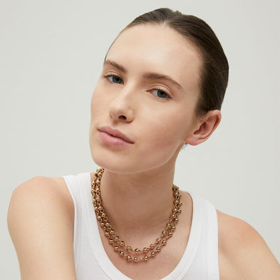 Collier Atik chaîne double doré