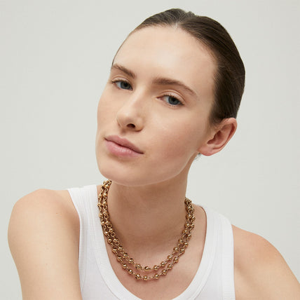 Collier Atik chaîne double doré