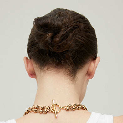 Collier Atik chaîne double doré
