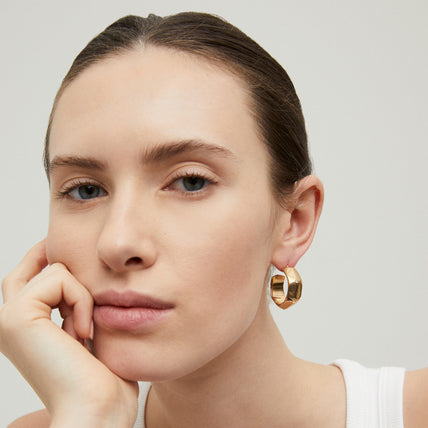 Mila crystal hoop earrings gold