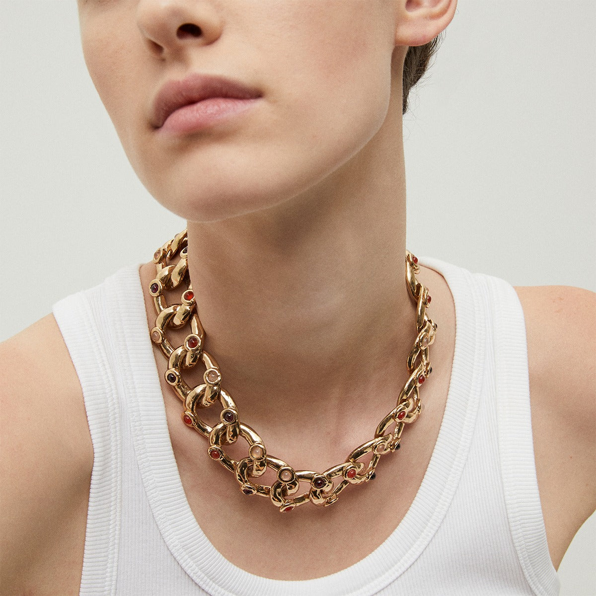 Mitsi Gold Necklace - Carnelian, Amethyst & Rock Crystal – Gas Bijoux