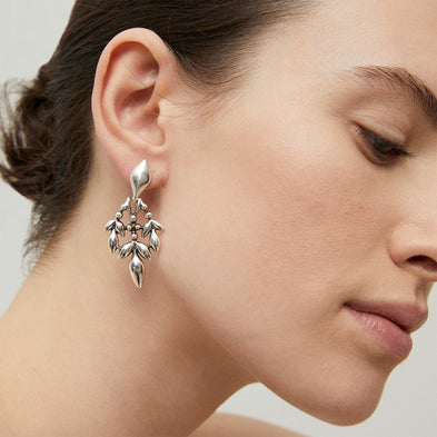 Boucles d'oreilles Olea petit modèle argentées