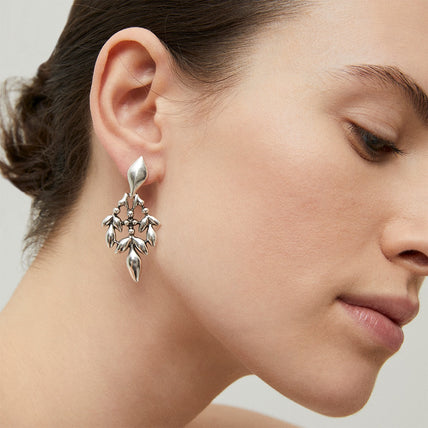 Boucles d'oreilles Olea petit modèle argentées