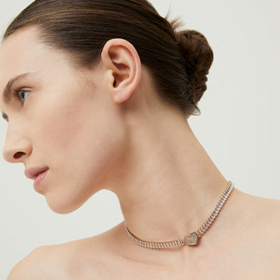 Collier Pailette Coeur doré