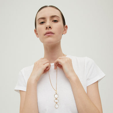 Sireine gold long necklace - Crystal