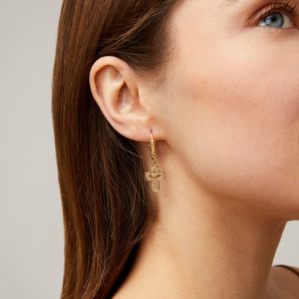 Boucles d'oreilles Tao Croix Yuca dorées