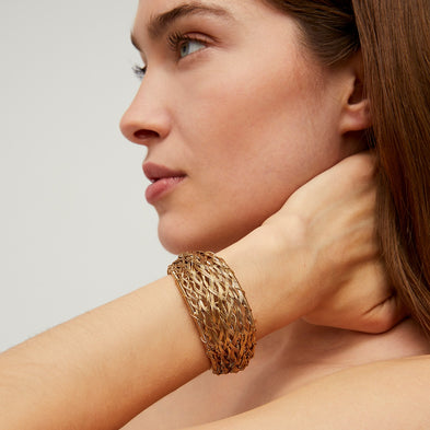 Bracelet manchette Izzia Filea doré