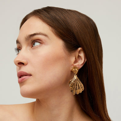 Boucles d'oreilles Shellona grand modèle dorées