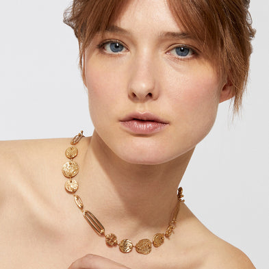 Eclipse necklace gold-tone