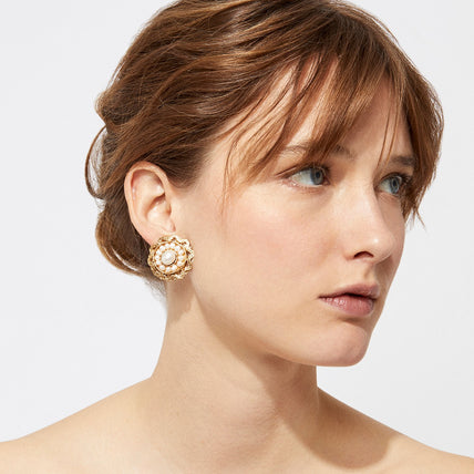 Boucles d'oreilles Leonie dorées - Perles de Culture