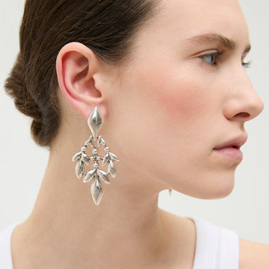 Olea large hoop earrings in silver