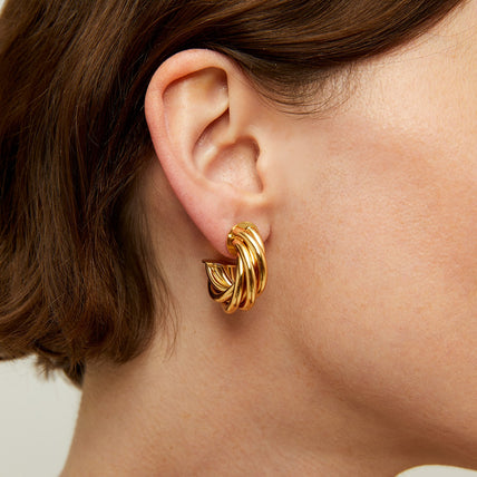 Boucles d'oreilles créoles Atik mini dorées