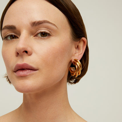 Boucles d'oreilles créoles Atik moyen modèle dorées