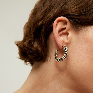Boucles d'oreilles créoles Bronxy argentées