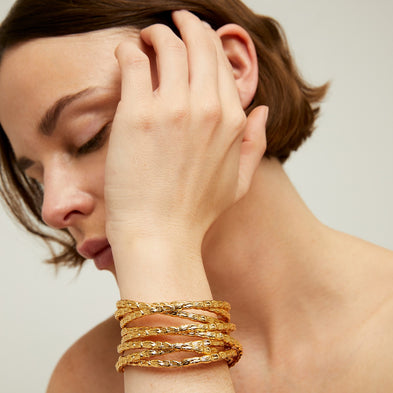 Bracelet manchette Liane petit modèle doré